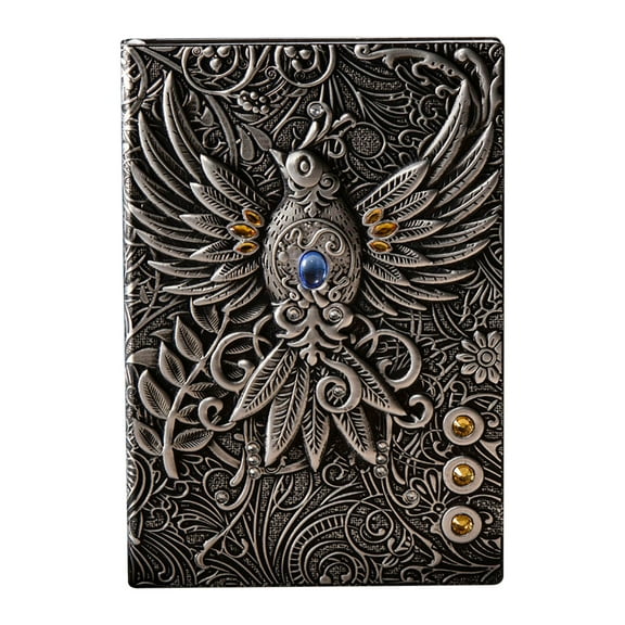 Wovilon Retro Embossed Bird Pattern Journal, Multicolor,5.8in x 8.3in,100 Pages