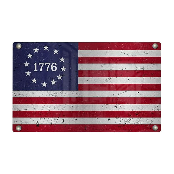 Wovilon Retro Metal American Flag Tin Sign Wall Decor Art, Vintage Us Flag Patriot Wall Decoration, I Love America Decor For Restaurant, Cafe, Bar, Home, Courtyard Wall Sign 8X12Inch