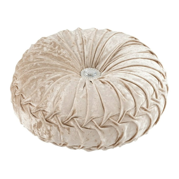 Wovilon Round Ice Flower Velvet Wheel Pillow Bedside Sofa Cushion Window Futon Cushion Pumpkin Pillow