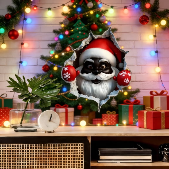 Wovilon Santa Claus Reindeer Christmas Tree Holiday Party Sticker