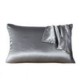 thumbnail image 1 of Wovilon Satin Pillowcase for Hair and Skin Queen - Silver Grey Silk Pillowcase 18X30 Inches - Satin Pillow Cases with Envelope Closure, Gifts for Women Men, 1 of 1