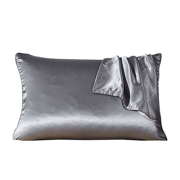 Wovilon Satin Pillowcase for Hair and Skin Queen - Silver Grey Silk Pillowcase 18X30 Inches - Satin Pillow Cases with Envelope Closure, Gifts for Women Men