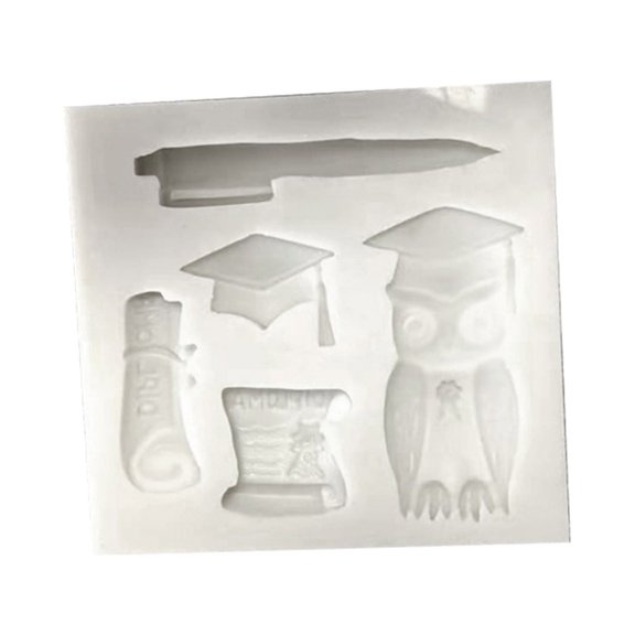 Wovilon Silicone Molds Cake Mold Graduation Theme Silicone Mold Chocolate Fondant Cake Mold Graduation Cap Decoration Decoration Baking Glue Mold Silicone Molds For Baking