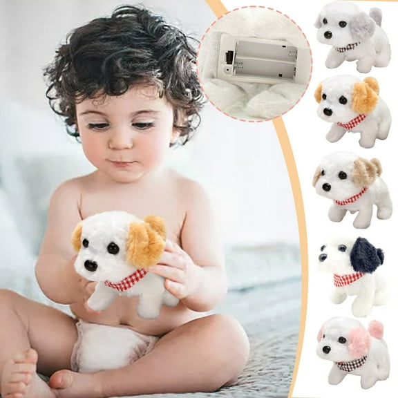 Wovilon Simulation Plush Electric Puppy Pet Toy Dog Can Walk And Call Toy Dog Children’s Gift