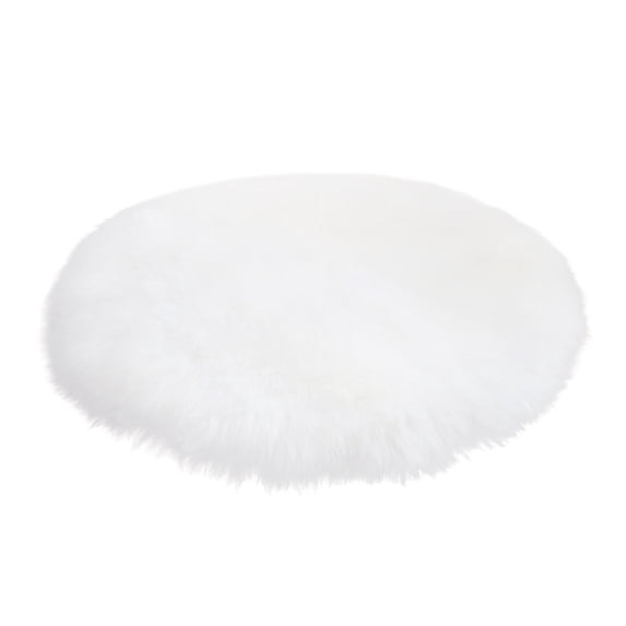 Wovilon Soft Artificial Sheepskin Rug Chair Cover Artificial Wool Warm Hairy Carpet Seat Fluffy Faux Area Rug Round Shaped Rug Fluffy Room Carpet For Home Living Room Sofa Floor Bedroom