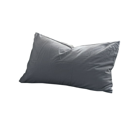 Wovilon Solid Color Pillow Case 48 x 74cm, 100% Cotton Pillow Cover Bedding Multi-color Selection Elegant, Natural Simple Pillowcase, Gray