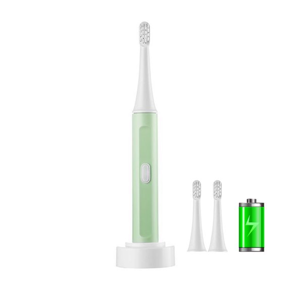 Wovilon Sound Rechargeable Toothbrush For Adults And Kids,Travel Toothbrush With 2 Brush Heads, Replaceable Battery,180 Days Of Battery Life