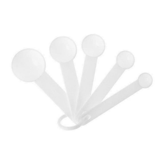 Wovilon Measuring Spoons White, Spoons 5Pcs/Set Measuring Spoon For Baking Plastic Teaspoon Tablespoon Utensil Kitchen, White Utensils