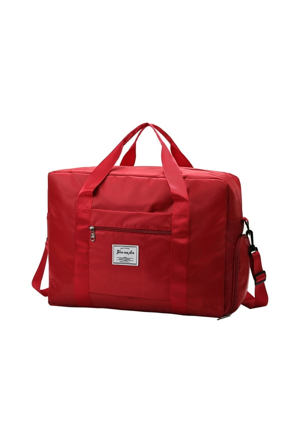 Sports Travel Duffle Bag - Foldable Weekenders Bag For Traveling Women Men - 35L Overnight Lightweight Waterproof Duffel Bags With Shoe Pocket