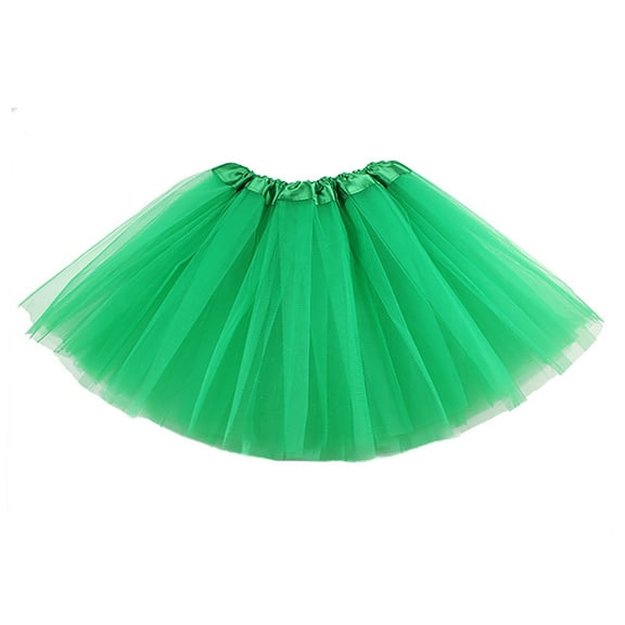 Wovilon St. Patrick'S Day Party Accessories Set Tu-Tu Skirt, Beaded Necklace, Green Sleeves(Adult)