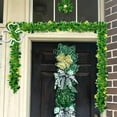 thumbnail image 1 of Wovilon St. Patrick's Day Hanging Wreath 6.5 FT, Shimmer Tinsel Garland with 5-Layer Thick Design, Vintage Style Door Wall Decoration for Irish Festival Party Holiday Home Decor, 1 of 9