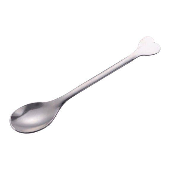 Wovilon Stainless Steel Coffee Spoon Dessert Spoon Mixing Spoon Small Round Spoon Small Spoon Tea Spoon Heart Shaped Handle