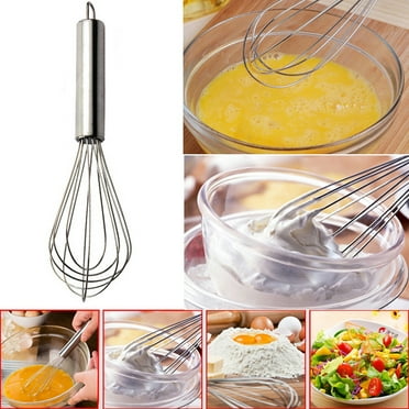 Wovilon Stainless Steel Hand Whisk Mixer Balloon Egg Milk Beater Kitchen Cooking Tool