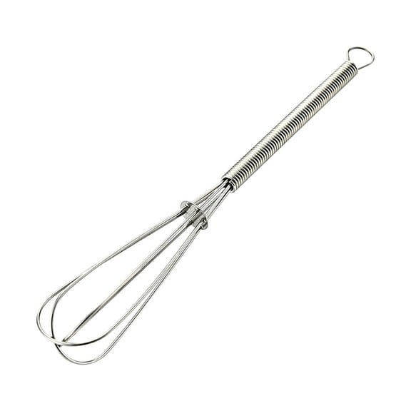 Wovilon Stainless Steel Mini Spring Handle Hand Beater Small Mixer Cream Beater