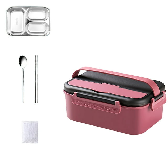 Wovilon Stainless Steel SelfHeating Bento Box with Spoon And