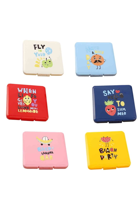 Storage Bags 6Pcs Portable Cartoon Face Mask Storage Bag Pollution Prevention Not Including Face Mask