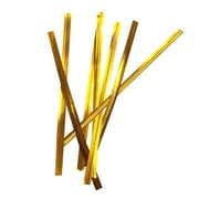 Wovilon Storage Bags Binding Wire, 5.9" Binding Wire for Christmas Socks Stand up Bag Plastic Bag Decoration Ziplock Bag Wire - 100PCs (Gold)