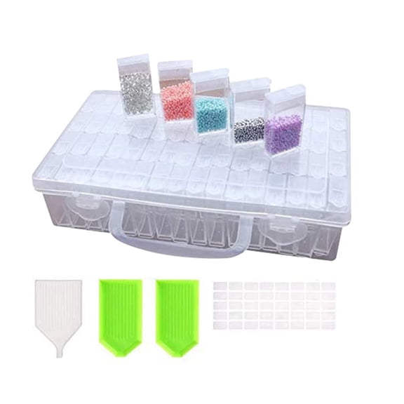 Wovilon Storage Bags Diamond Embroidery Box Painting Accessories Storage, Transparent Diamon