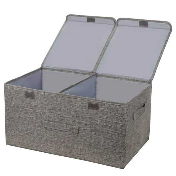 Wovilon Storage Box Collapsible Linen Fabric Clothing Basket Bins Toy Box Organizer Storage Trunks Storage Bags