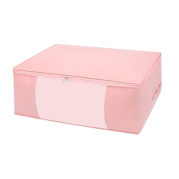 Wovilon Storage Trunk Storage Bags Large Capacity Clothes Storage Bag Organizer With Reinforced Handle Thick Fabric For Comforters, Blankets, Bedding, Foldable With Sturdy Zipper, Clear Window