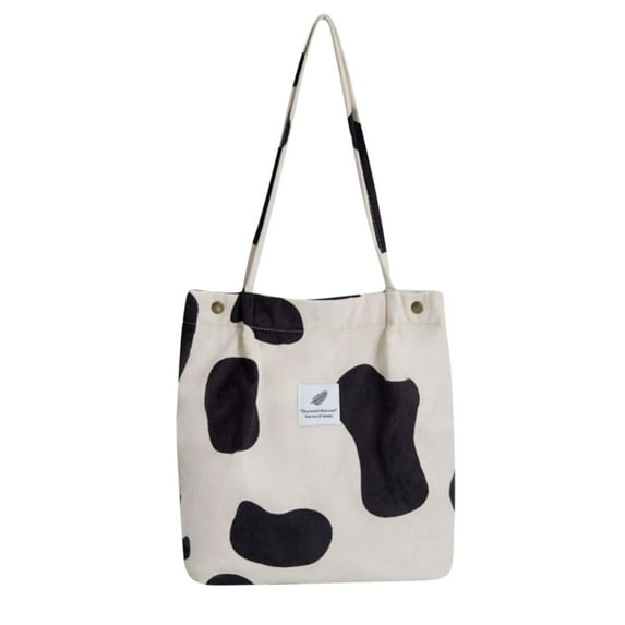 Wovilon Storage Trunk Storage Bags New Cartoon Cow Casual Print Canvas Crossbody Bag For Style Handbags