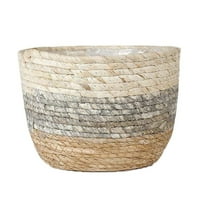 Wovilon Straw Pot Flower Pots Cover Storage Basket Plant Woven Basket Planter Straw Flower Pot