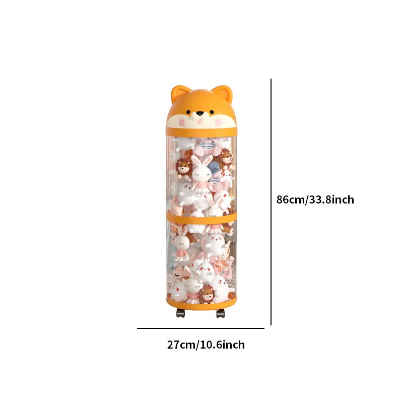 Wovilon Stuffed Storage Tube - Stuffed Organizer Toy Storage Tube With Wheels