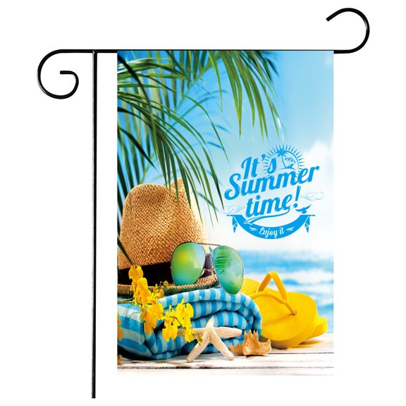 Wovilon Summer Garden Flag Seaside Sunshine Summer Flag Outdoor Courtyard Flag