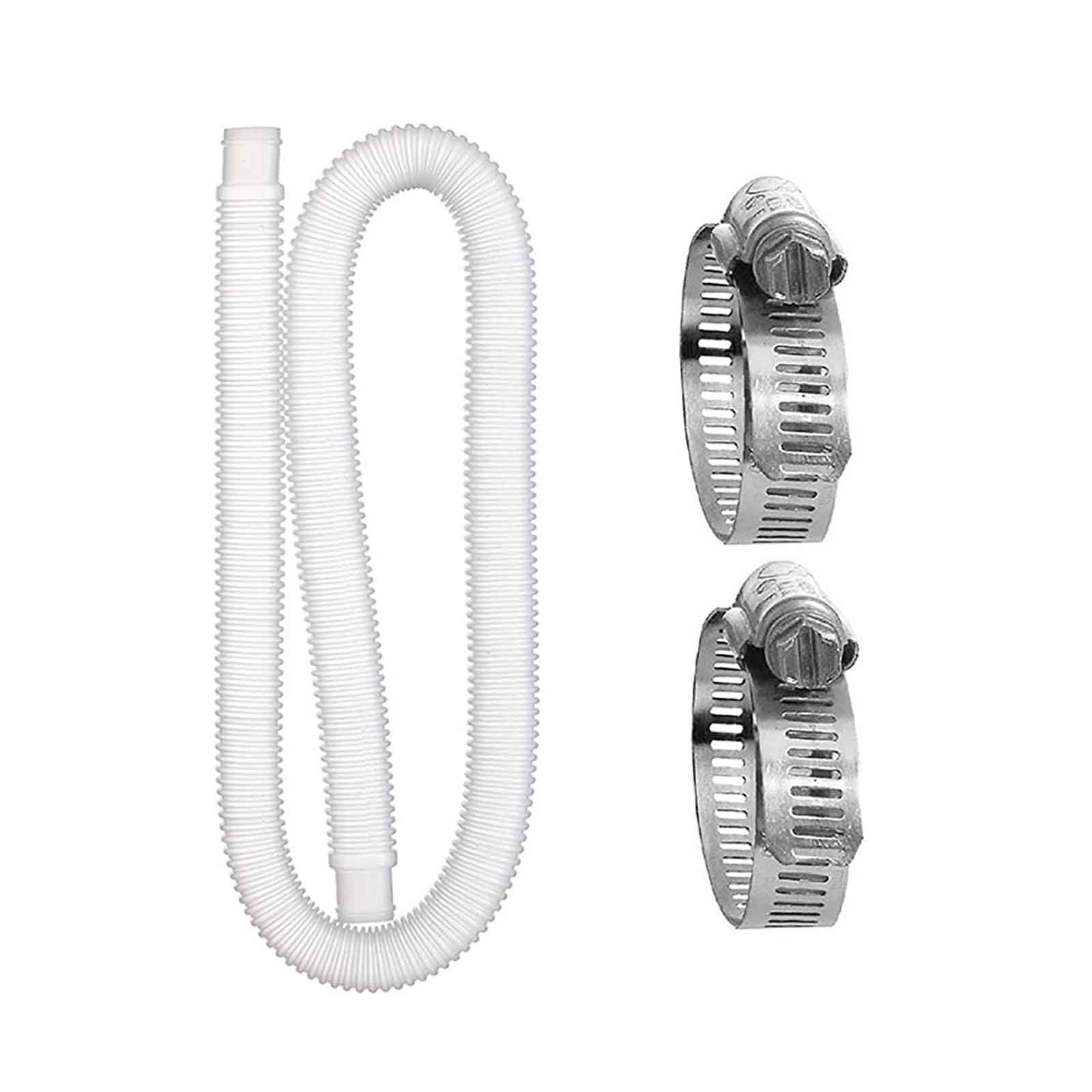 Wovilon Swimming Pool Replacement Hose For Above Ground Pools 1.25" Diameter 59" Long Pool Filter Pump Hose For Pump Models（330 Gph, 530 Gph, 1000 Gph）Includes Metal Clamps