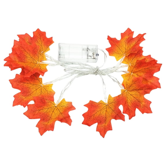 Wovilon Thanksgiving Leaves Maple Leaf Lights String Garden Party Room Ins Decorative Lights 20 Lights