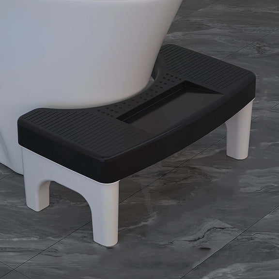 Wovilon Toilet Stool, Squatting Stool Poop Stool, Bathroom Toilet Potty Stool, Splicable Poop Stool | Bathroom Accessories | Foot Stool (Black toilet stool)