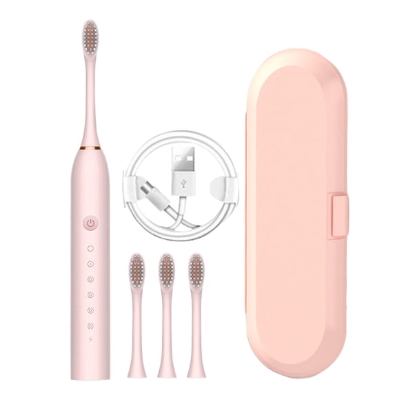 Wovilon Toothbrush Toothbrush With 4 Brush Heads With Toothbrush Box 6 Cleaning Modes Water Proofing IPX7 Water Proofing Toothbrush Newly