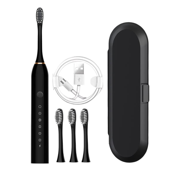 Wovilon Toothbrush Toothbrush With 4 Brush Heads With Toothbrush Box 6 Cleaning Modes Water Proofing IPX7 Water Proofing Toothbrush Newly