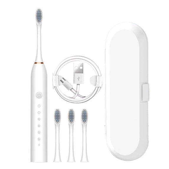 Wovilon Toothbrush Toothbrush With 4 Brush Heads With Toothbrush Box 6 Cleaning Modes Water Proofing IPX7 Water Proofing Toothbrush Newly