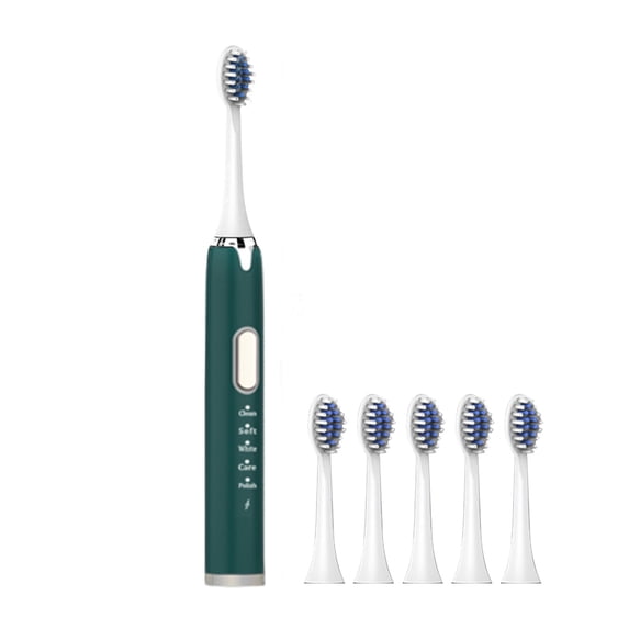 Wovilon Toothbrush With Data Cable 6 Brush Heads 5 Cleaning Modes Smart Toothbrush Faster Charging