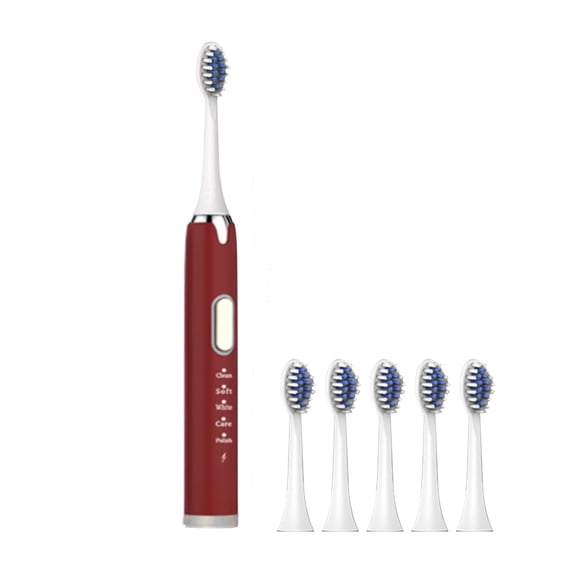 Wovilon Toothbrush With Data Cable 6 Brush Heads 5 Cleaning Modes Smart Toothbrush Faster Charging