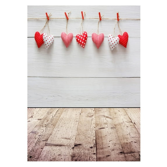 Wovilon Valentine's Day Heart Photography Vinyl Photo Background Prop Gift