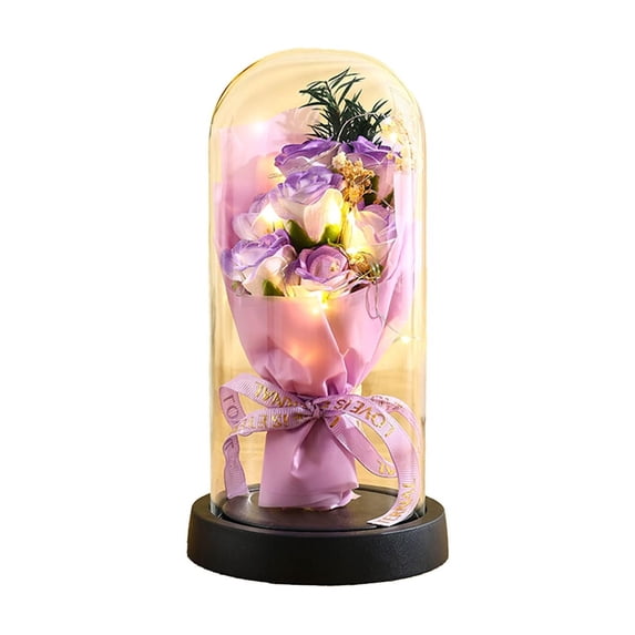 Wovilon Valentines Rose Gifts For Her Flower Gifts For Women Rose In Glass Dome Light Up Eternal Roses Birthday Gifts For Mom Anniversary Eternal Rose Gift