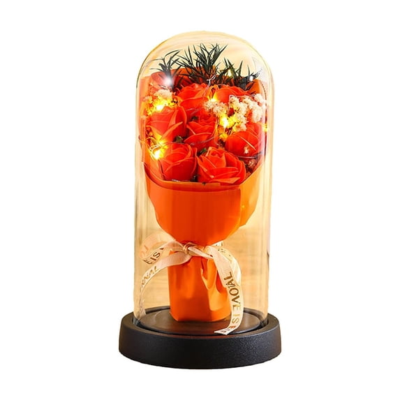 Wovilon Valentines Rose Gifts For Her Flower Gifts For Women Rose In Glass Dome Light Up Eternal Roses Birthday Gifts For Mom Anniversary Eternal Rose Gift