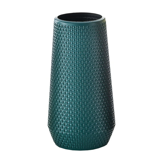 Wovilon Vase Ornaments Handicrafts Flower Pots Dry And Wet Flower Decorations Imitation Porcelain Plastic Decorative Vases