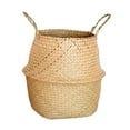 thumbnail image 1 of Wovilon Hand Woven Basket Flower Pot Straw Woven Flower Basket Plant Storage, 1 of 7