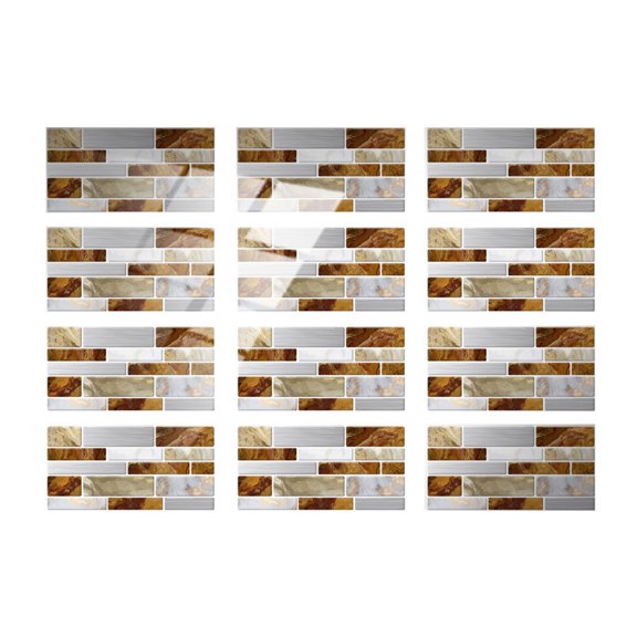Wovilon Wall Stickers Murals For Bedroom, Living Room, Bedroom Imitation Wall Tiles Crystal Film Tile Sticker Adhesive Floor Sticker Hot