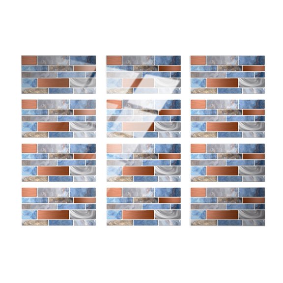 Wovilon Wall Stickers Murals For Bedroom, Living Room, Bedroom Imitation Wall Tiles Crystal Film Tile Sticker Adhesive Floor Sticker Hot