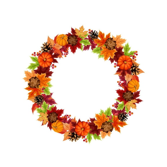 Wovilon Wall Stickers Murals For Bedroom, Living Room, Bedroom Thanksgiving Wall Stickers Bedroom Living Room Bedside Home Stickers Leaf Wreath