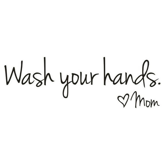 Wovilon Wash Your Hands Mom Home Decor Wall Sticker Decal Bedroom Vinyl Art Mural Home Decor Wall Stickers & Murals Wall Stickers for Bedroom, Living Room