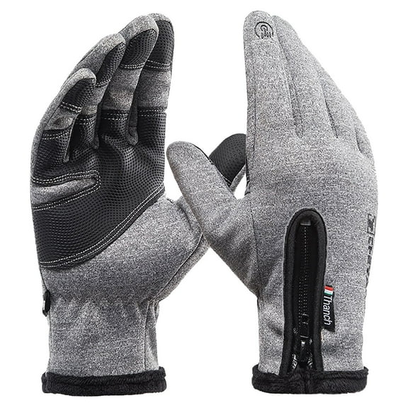 Wovilon Winter Skiing GLoves Anti-Slip Telefingers Gloves with Zipper and Elastic Outdoor Warm Gloves Waterproof Riding Gloves for Men and Women