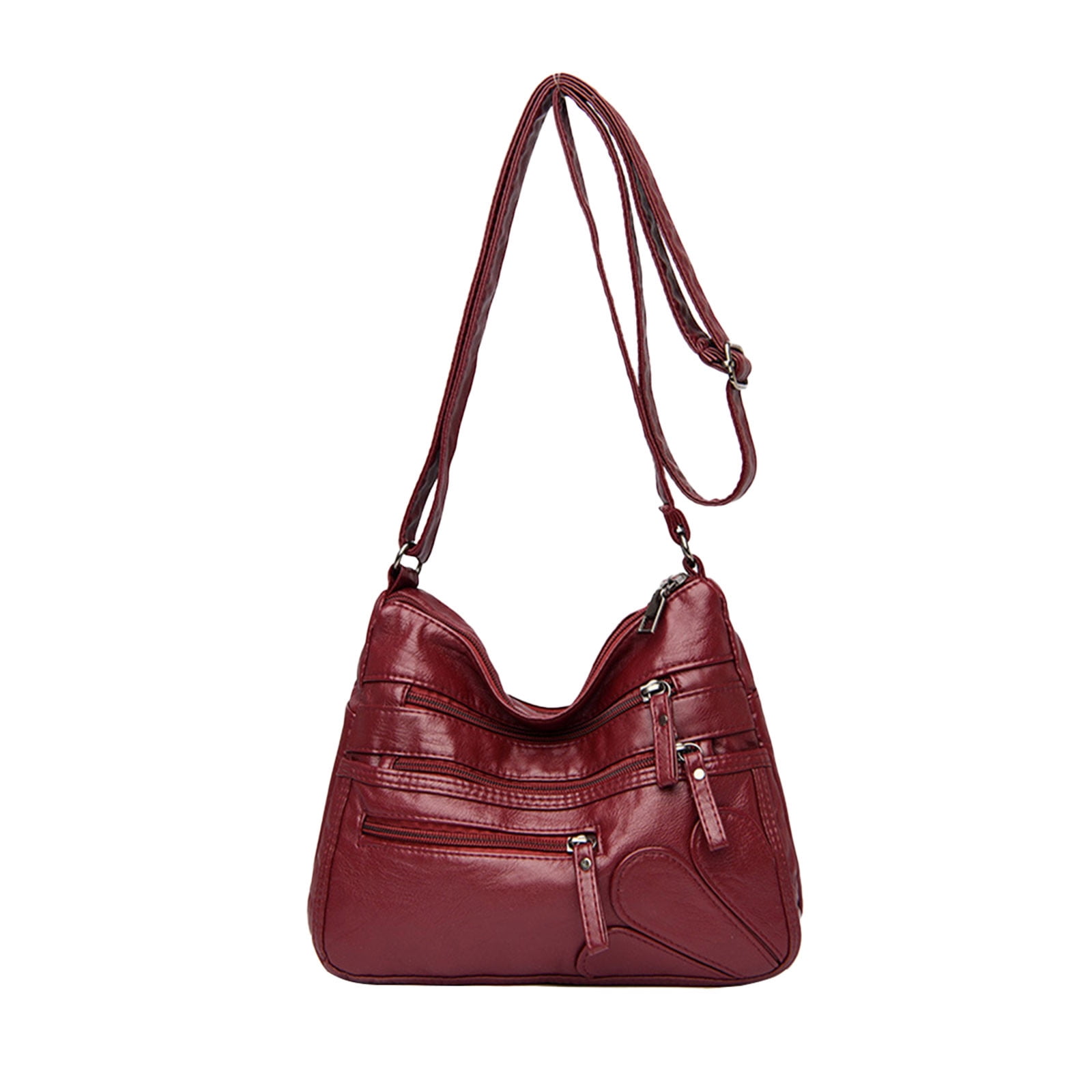 Wovilon Women'S Crossbody Bag, Double Zipper Crossbody Bag, Shoulder Purse, , Large Capacity