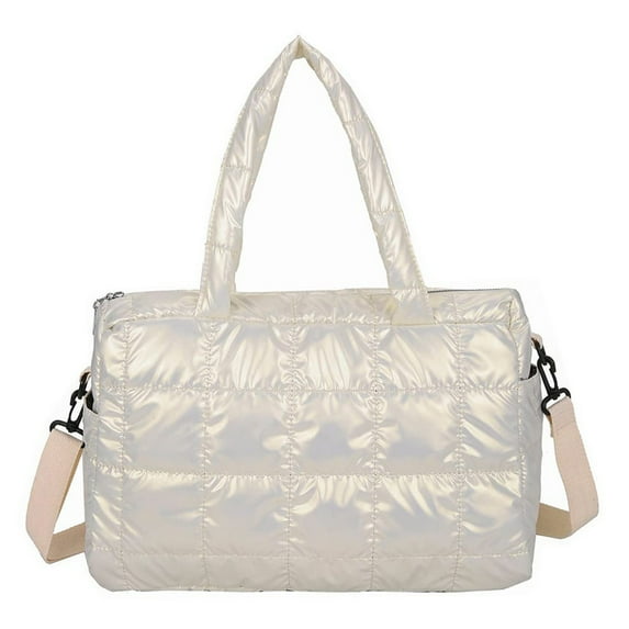 Wovilon Women'S Tote Bag Large Shoulder Bag,Tote Padded Winter Handbag Space Tote Bag Feather Shoulder Bag Shopping