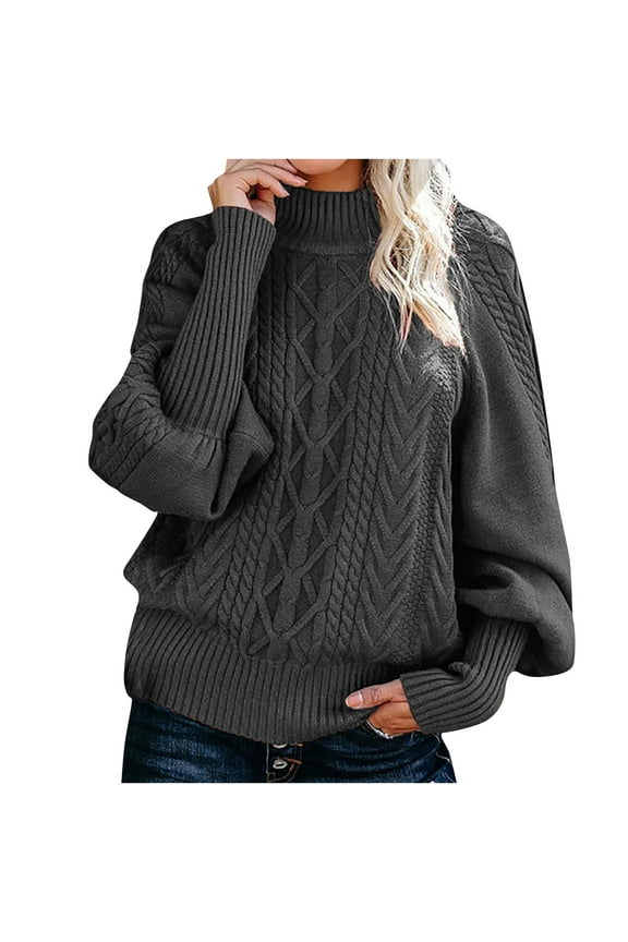 Premium Women's Acrylic Sweater Coat - Long Sleeve Crewneck Pullover Winter Warm Cardigan Jacket, Loose Fit Chunky Knit with Ribbed Cuffs for Casual Daily Wear