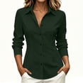 thumbnail image 1 of Wovilon Women's Button-Up Shirt, Long Sleeve Full Button Front, Collared Neckline, Stretch Fabric Slim Fit for Office, 1 of 6